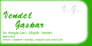 vendel gaspar business card
